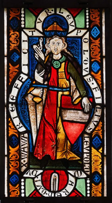 Leopold IV., Glasfenster im Stift Heiligenkreuz im Wienerwald, um 1285  