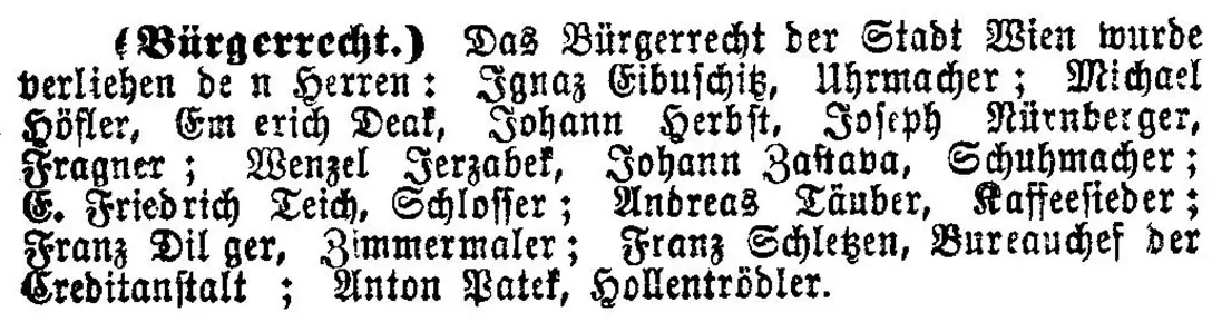 Meldung aus „Das Vaterland“ vom 21. April 1883, Quelle: ANNO/ÖNB