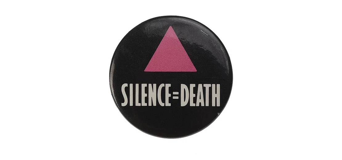 ACT UP-Button, wikimedia commons / Missouri Historical Society
