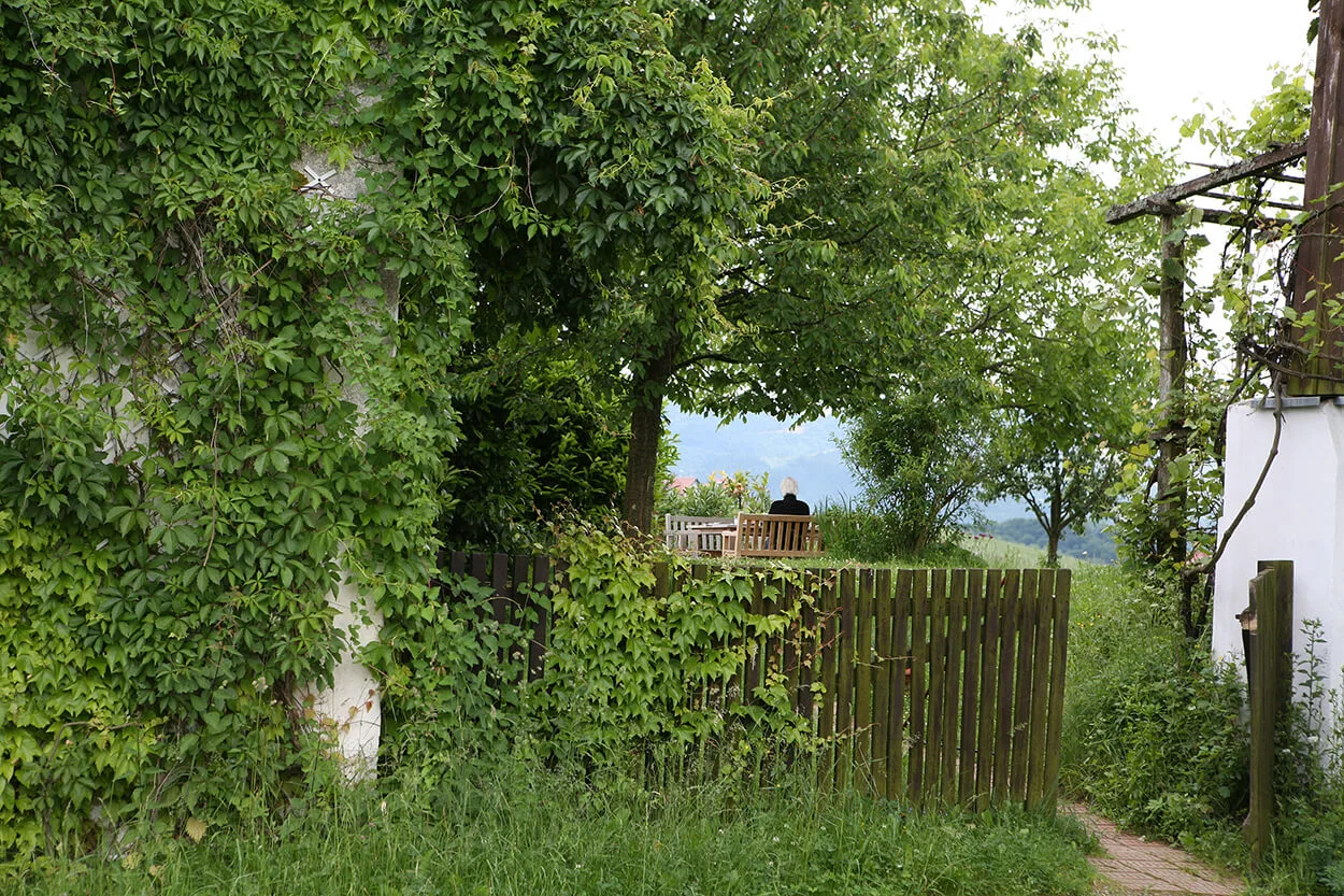Gerhard Roth im Garten seines Hauses in Obergreith (Südsteiermark), 2009. Foto: Martin Vukovits  