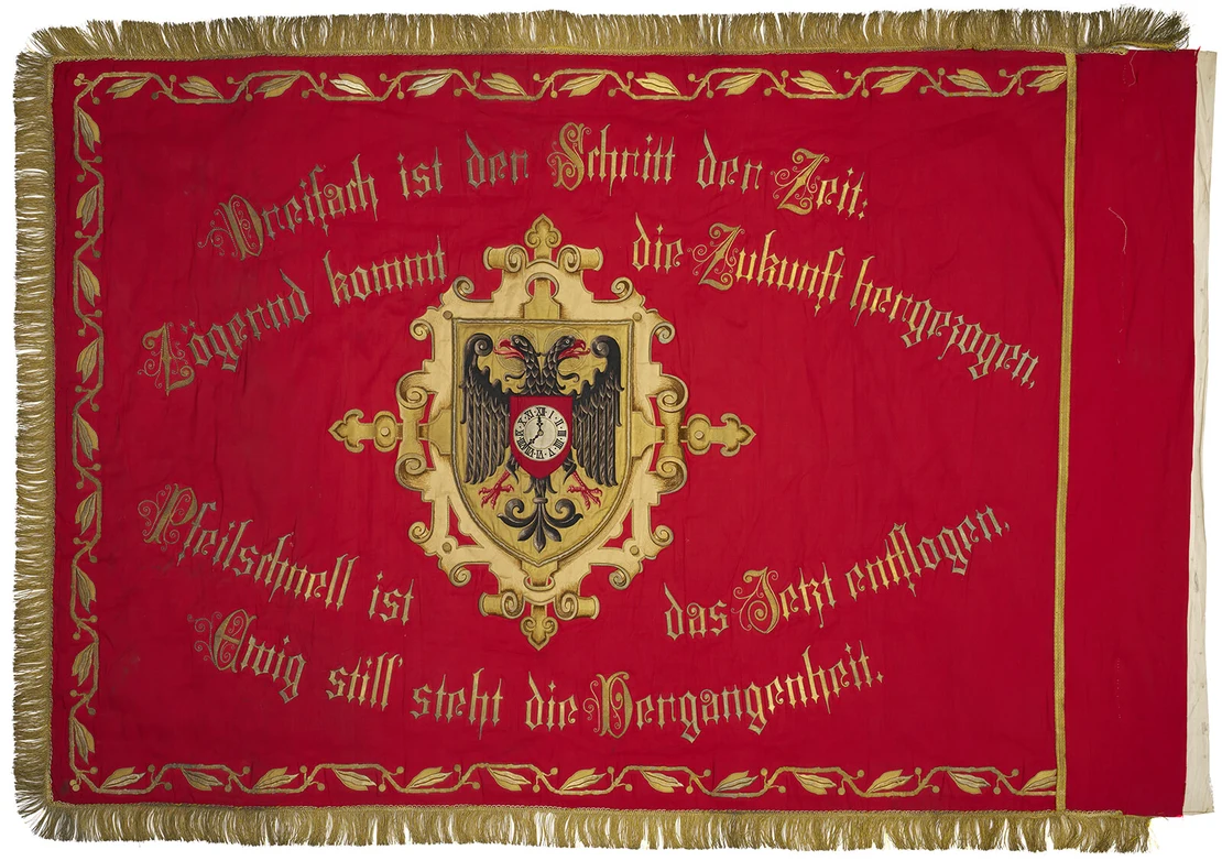 Fahne der Uhrmachergenossenschaft, Wien Museum, Foto: TimTom