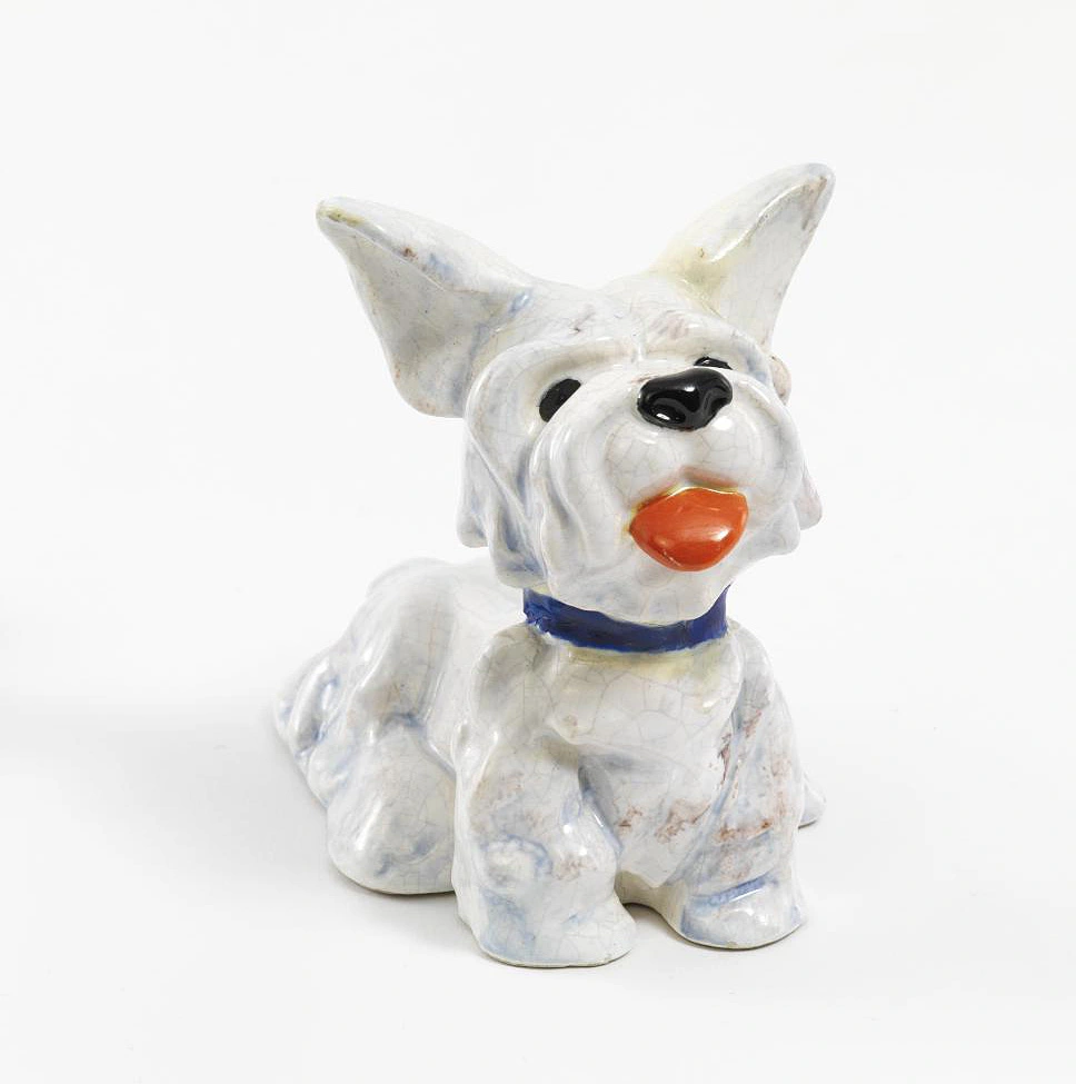 Ida Erdös-Meisinger: Sitzender weißer West Highland Terrier mit blauem Halsband, um 1929/30, Wien Museum  