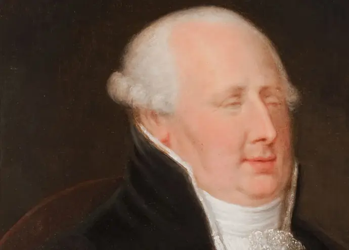 Pierre Joseph Célestin François: Ludwig Engelbert Marie Joseph Augustin von Arenberg, Öl auf Leinwand, 1815, Arenbergarchiv Edingen/Enghien (Ausschnitt)