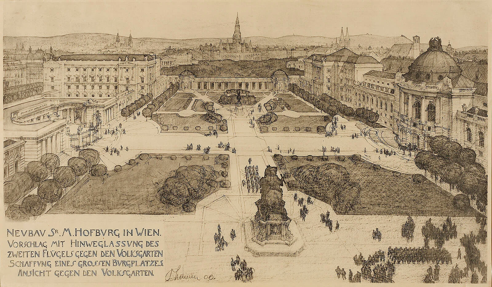 Friedrich Ohmann, Projekt für den Ausbau der Wiener Hofburg, 1906, Wien Museum, Inv.-Nr. 49050/3  