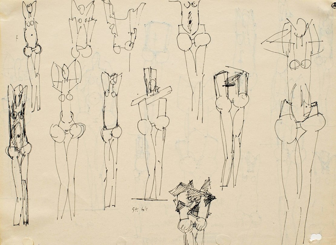 Oswald Stimm, Werkzeichnung, 1964, Wien Museum 