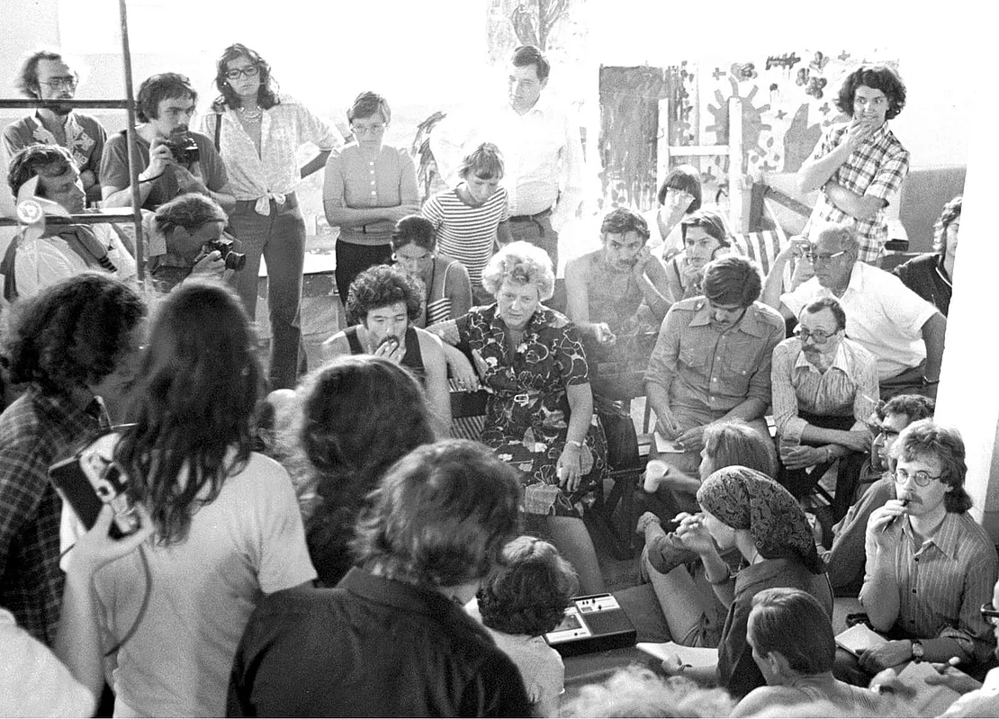 Gertrude Fröhlich-Sandner in der Arena, 21. Juli 1976, APA-Images / brandstaetter images / Votava  