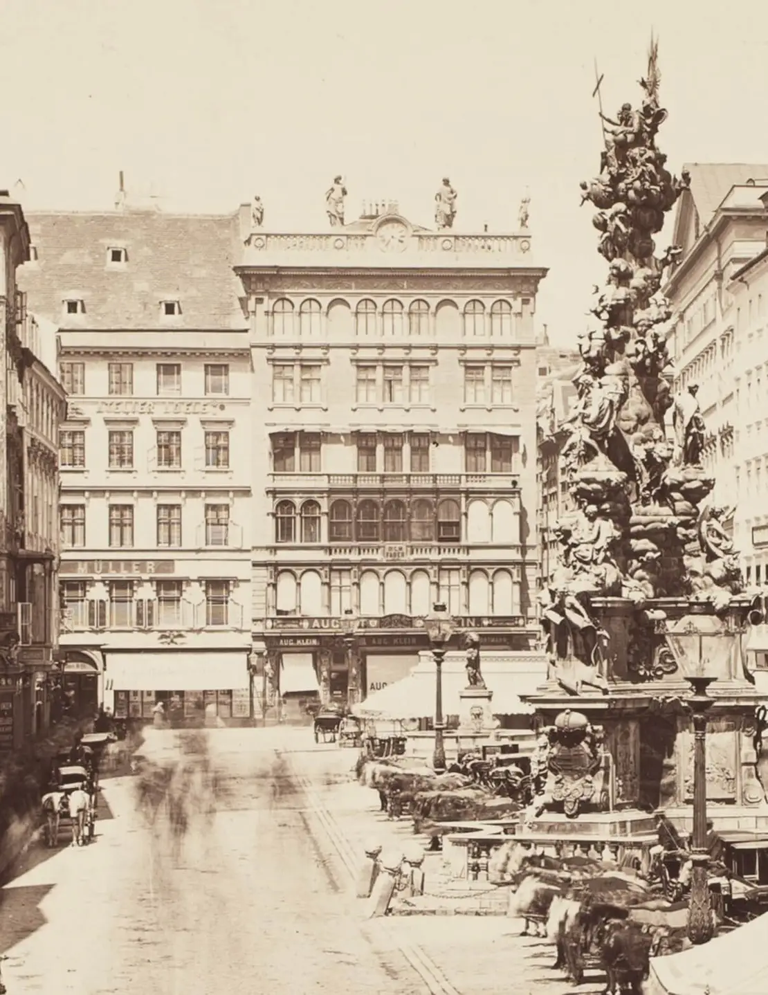 Atelier Adèle, Graben 19 (Haus links), Fotografie (Ausschnitt) von Atelier Michael Frankenstein & Comp., um 1900, Wien Museum, Inv.-Nr. 93080/41