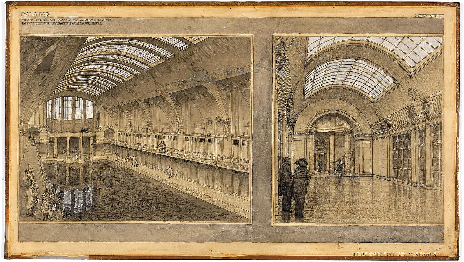 Friedrich Ohmann, Projekt für das Dianabad in Wien, 1912, Wien Museum, Inv.-Nr. 106951/1  