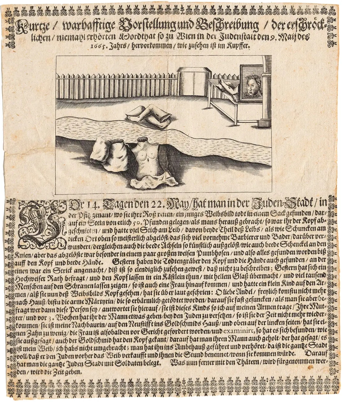 Das kürzlich erworbene Flugblatt aus dem Jahr 1665, Wien Museum  