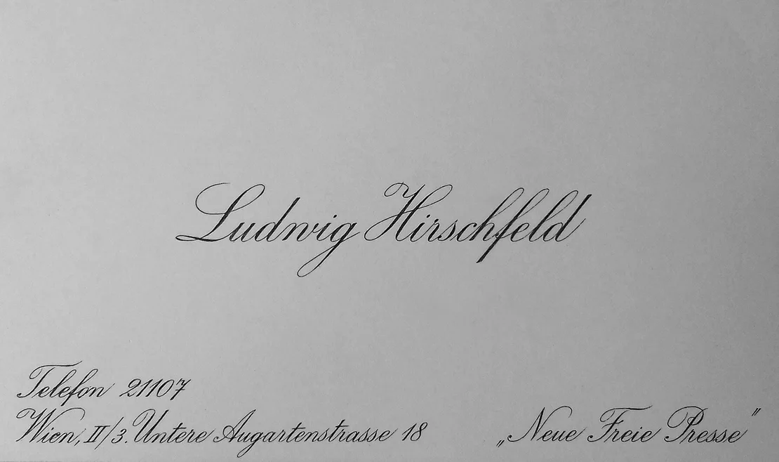 Visitenkarte, um 1910, Wienbibliothek im Rathaus  