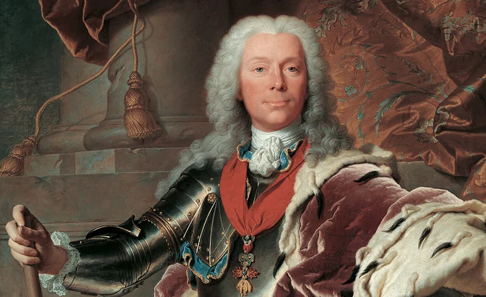 Hyacinthe Rigaud: Porträt des Fürsten Joseph Wenzel I. von Liechtenstein (1696–1772) , 1740, (Detail), Öl auf Leinwand, LIECHTENSTEIN. The Princely Collections, Vaduz–Vienna