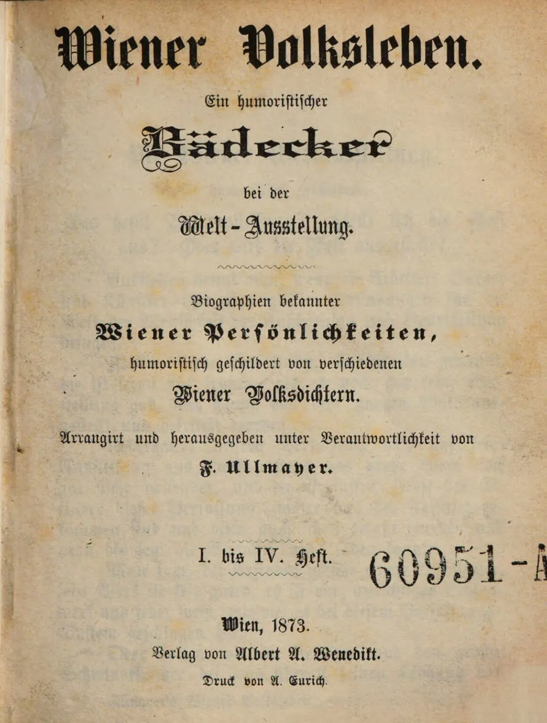 Humoristische Parodie auf Wien und die Weltausstellung, Österreichische Nationalbibliothek