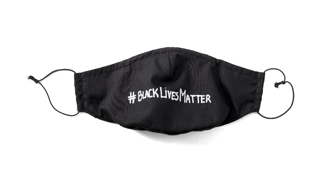 Corona-Schutzmaske, angefertigt von Hannelore Jarvis Essandoh, 2020. Der Reinerlös aus dem Verkauf ging an den Verein „Schwarze Frauen Community“, Wien Museum