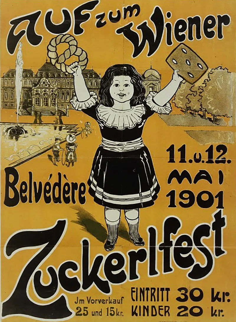 Plakat zum Zuckerlfest, 1901, Wienbibliothek im Rathaus, Plakatsammlung