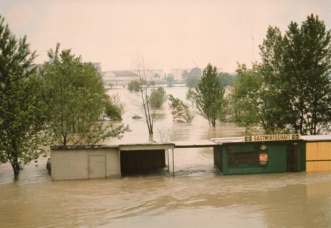 Hochwasser im Überschwemmungsgebiet, 1965, Bezirksmuseum Floridsdorf  