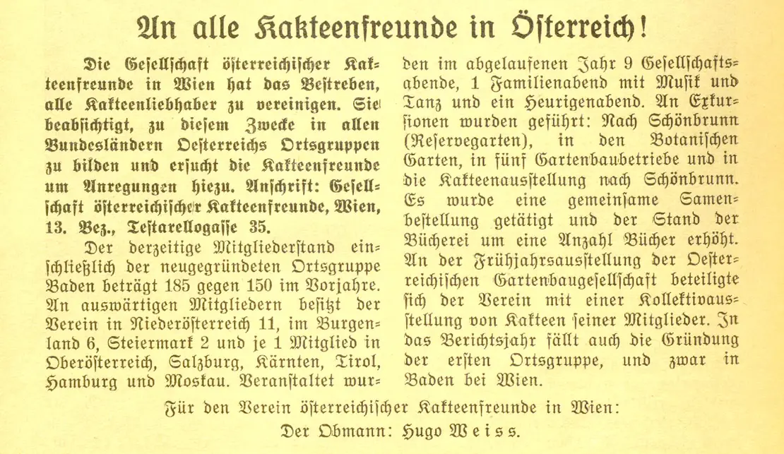 Aus der Zeitschrift „Illustrierte Flora“, Jänner 1935, Quelle: ANNO/ÖNB