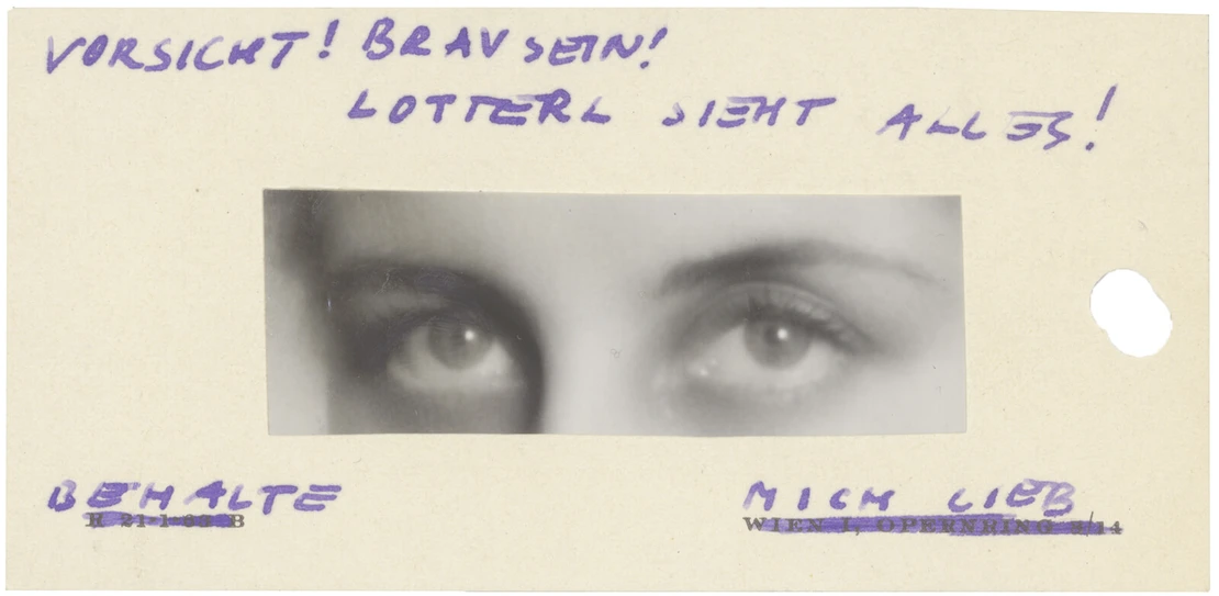 Kärtchen von Lotte Tobisch an Erhard Buschbeck. Privatbesitz