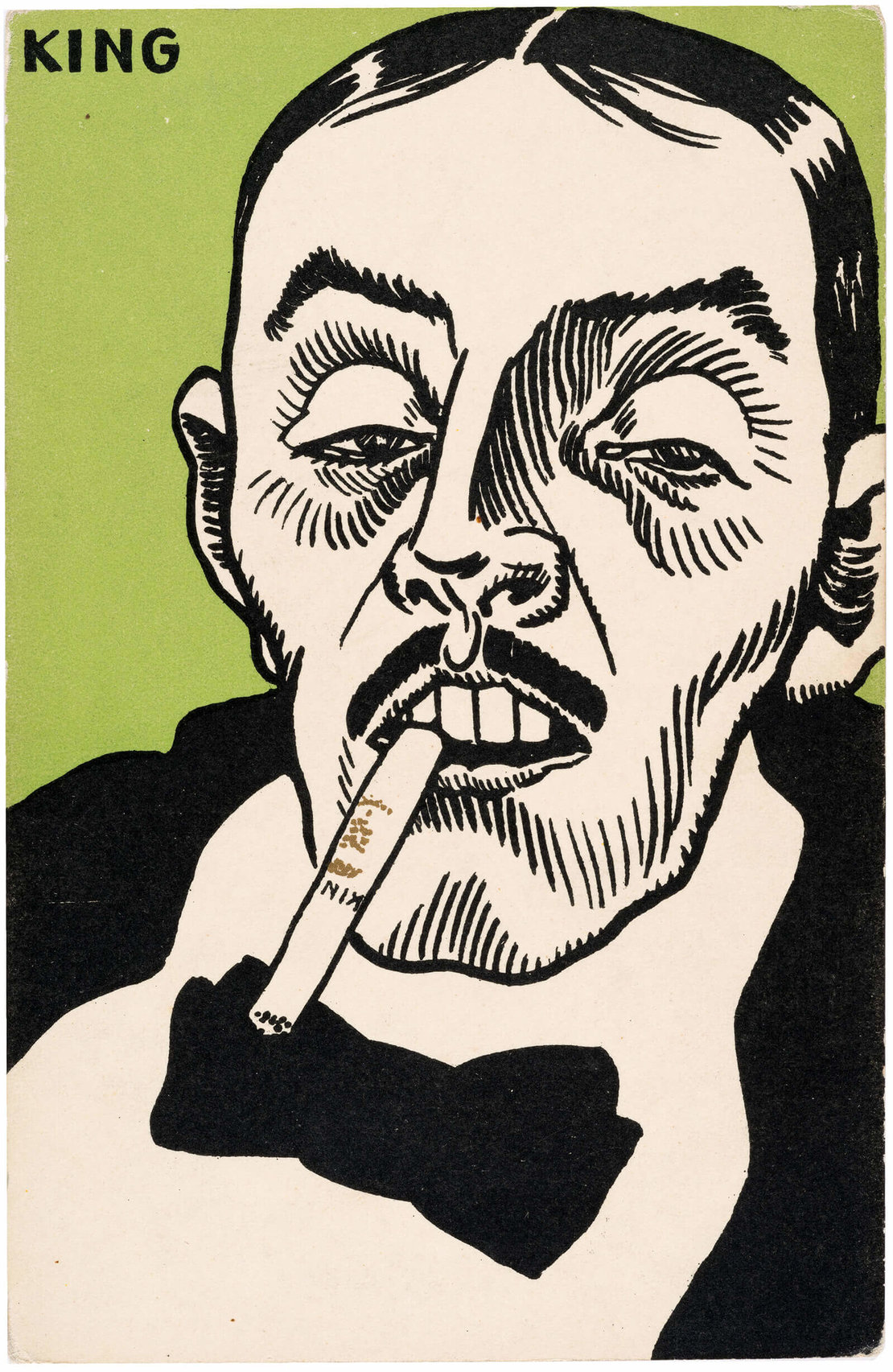 Moritz Jung: Postkarte der Wiener Werkstätte Nr. 732: „King“ [Zigarette], 1912, Wien Museum 