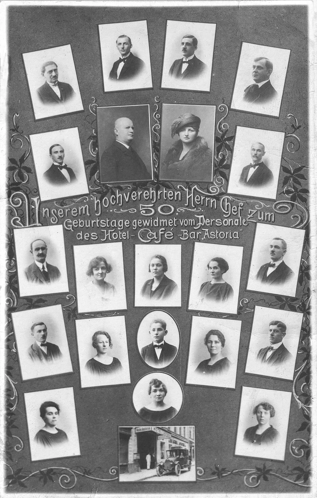 Glückwunschkarte für Anton Hanl, 1918, Sammlung Peter Payer  