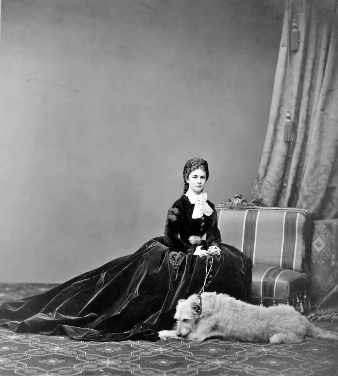 Emil Rabending: Elisabeth mit einem Irischen Wolfshund, 1865, Wien Museum  