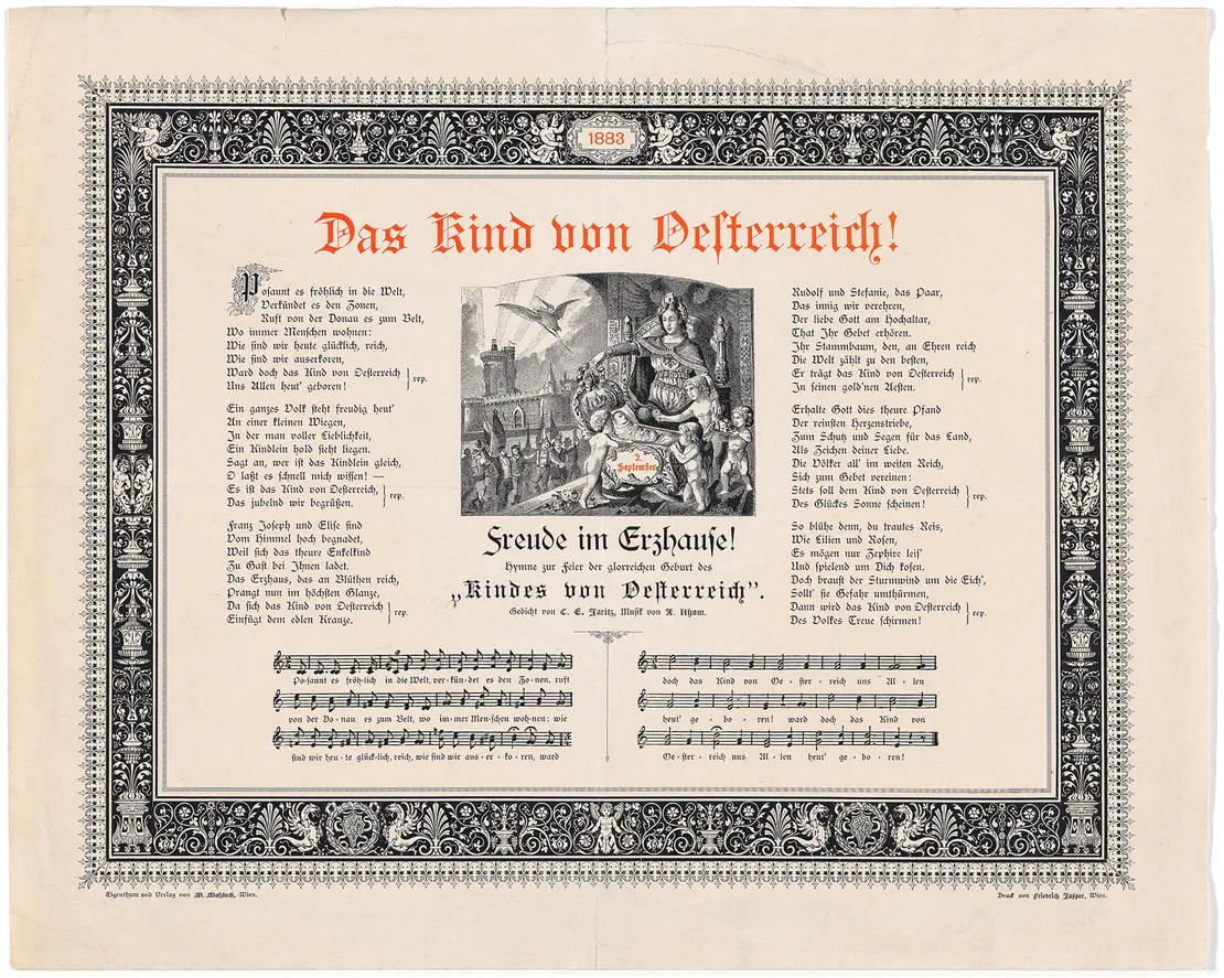 Gedenkblatt auf Erzsis Geburt, 1883, Wien Museum  