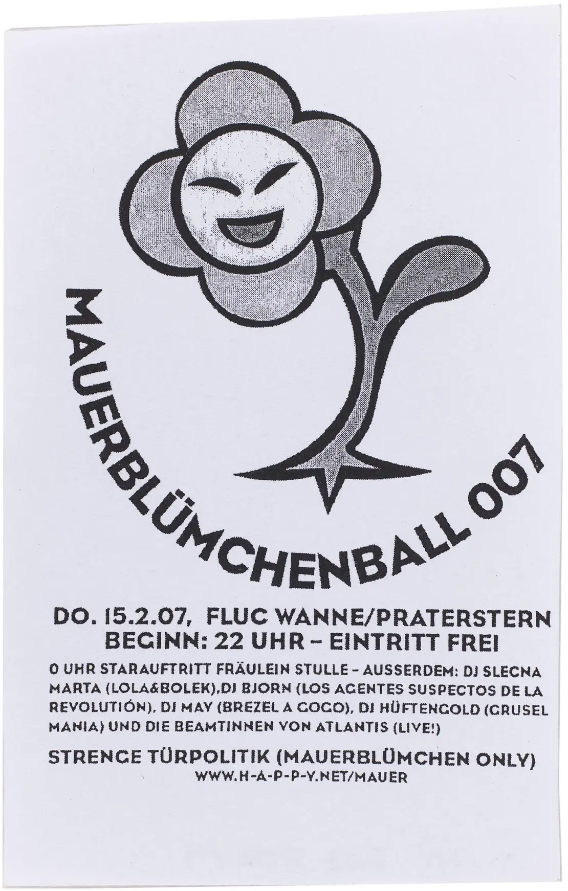 Einladung zum Mauerblümchenball, 2007, H.A.P.P.Y-Archiv / Christopher Wurmdobler und Orlando Pescatore / Wien Museum