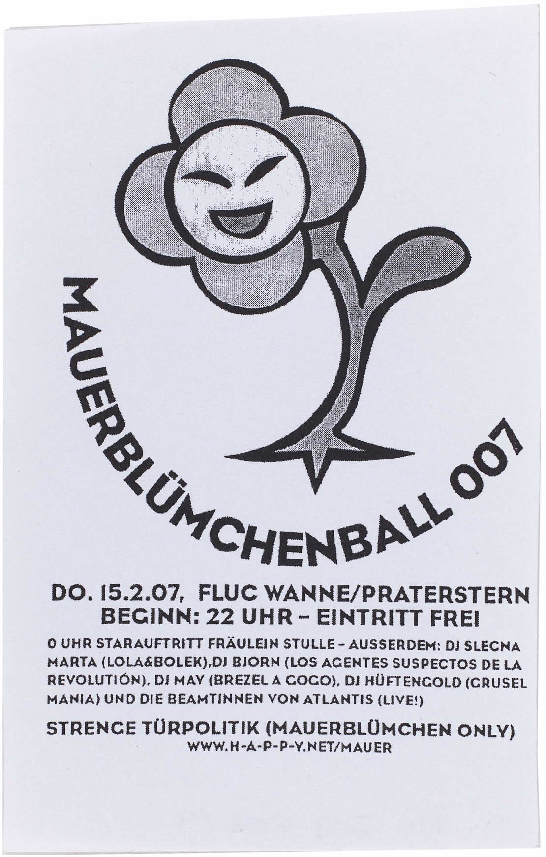 Einladung zum Mauerblümchenball, 2007, H.A.P.P.Y-Archiv / Christopher Wurmdobler und Orlando Pescatore / Wien Museum 