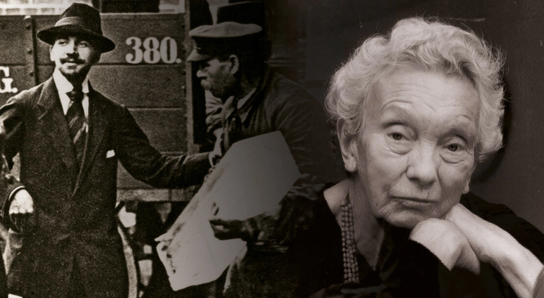 Links: Kunsteisverladung, um 1900, SZ-Photo/picturedesk.com, Rechts: Ilse Helbich, Foto: Privat