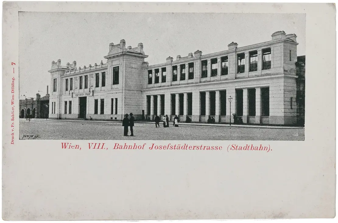 Stadtbahn-Station Josefstädter Straße auf einer Ansichtskarte, um 1900, Wien Museum  
