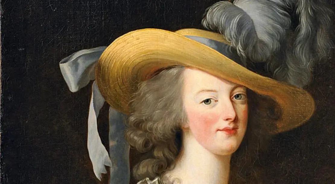 Ausschnitt des Gemäldes "Marie-Antoinette im Musselinkleid" von Élisabeth Vigée-Lebrun, Öl auf Leinwand, 1783. Hessische Hausstiftung, Quelle: Wikimedia Commons  