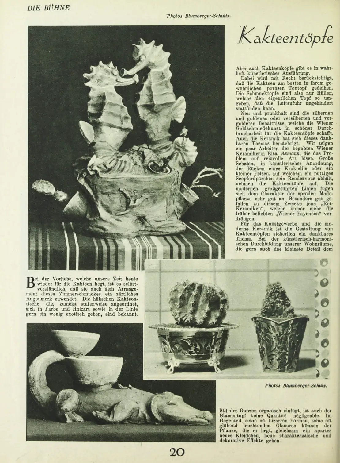 Kakteentöpfe, in: Die Bühne, 7.2.1929, ANNO/ÖNB