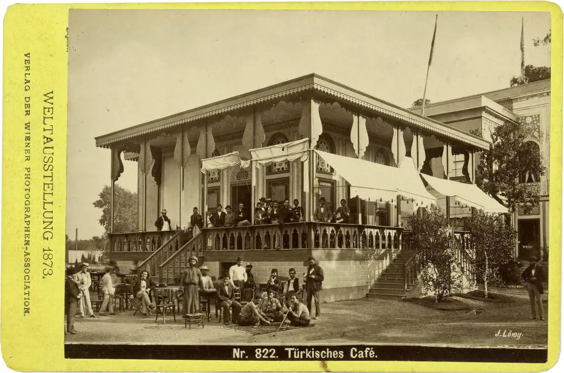Türkisches Café auf der Wiener Weltausstellung, 1873, Verlag der Wiener Photographen-Association, Wien Museum