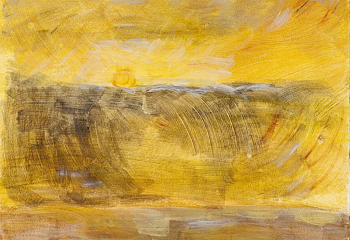 Heliane Wiesauer-Reiterer: Himmel, 1976, Eitempera auf Papier, Wien Museum, Bildrecht, Wien 2026