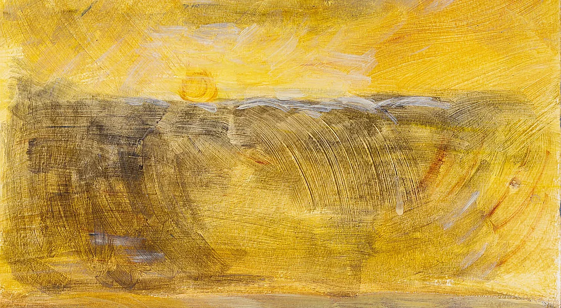 Heliane Wiesauer-Reiterer: Himmel, 1976, Eitempera auf Papier, Wien Museum, Bildrecht, Wien 2026