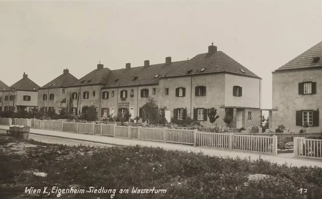 Siedlung „Am Wasserturm“ in Favoriten, Postkarte, um 1930, Wien Museum  