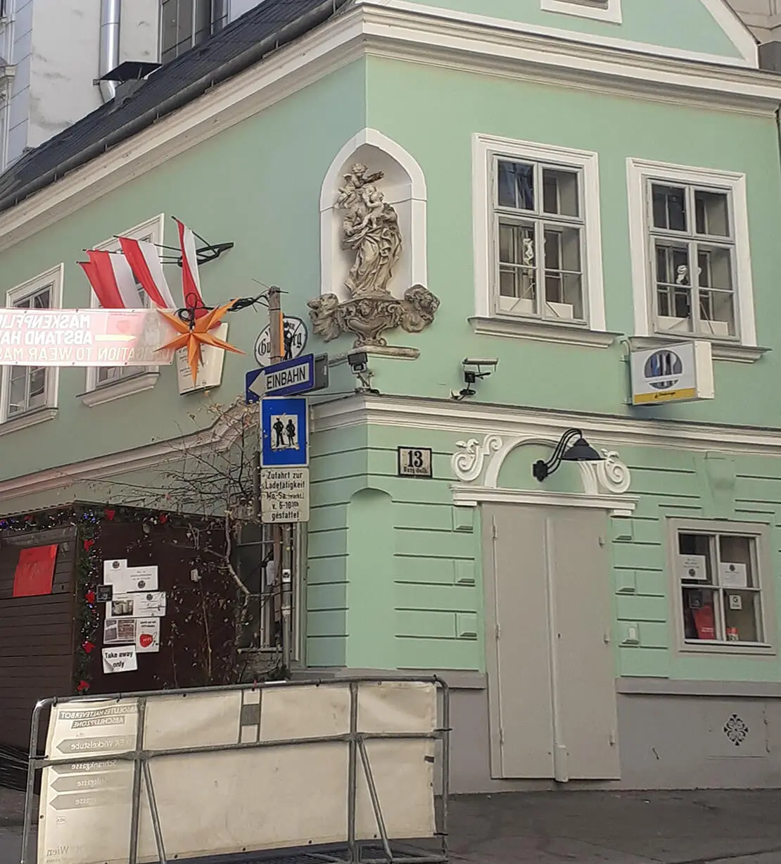 Burggasse 13/Gutenberggasse 29, „Zum Heiligen Josef“, Aufnahme 2021, Foto: Andreas Winkel