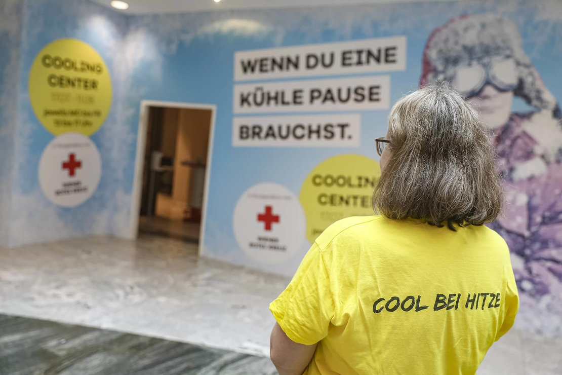 Cooling Center des Wiener Roten Kreuzes in der Millennium City, Foto: WRK/Markus Hechenberger 