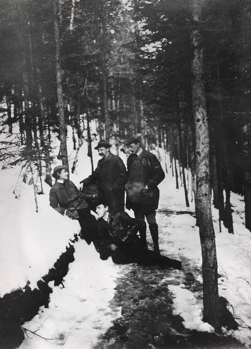 Lina Loos, Peter Altenberg, Adolf Loos, Oskar Kokoschka am Semmering, 1911, Wien Museum