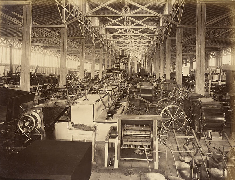 Landwirtschaftliche Innovationen wurden in eigenen Hallen auf der Weltausstellung präsentiert. 1873, Wien Museum 