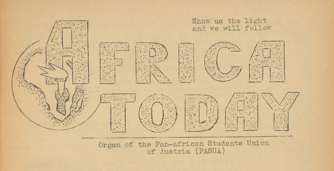 Titelblatt des Newsletters „Africa Today“, herausgegeben von PASUA, März 1964, Österreichische Nationalbibliothek, Wien 