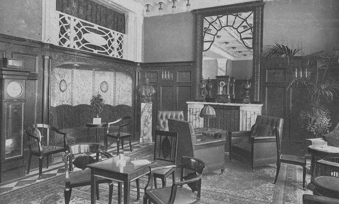 Empfangshalle, Ansichtskarte, um 1913, Sammlung Peter Payer  