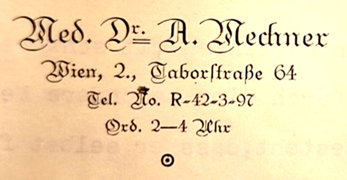 Visitenkarte Mechners, Archiv der Österreichischen Akademie der Wissenschaften