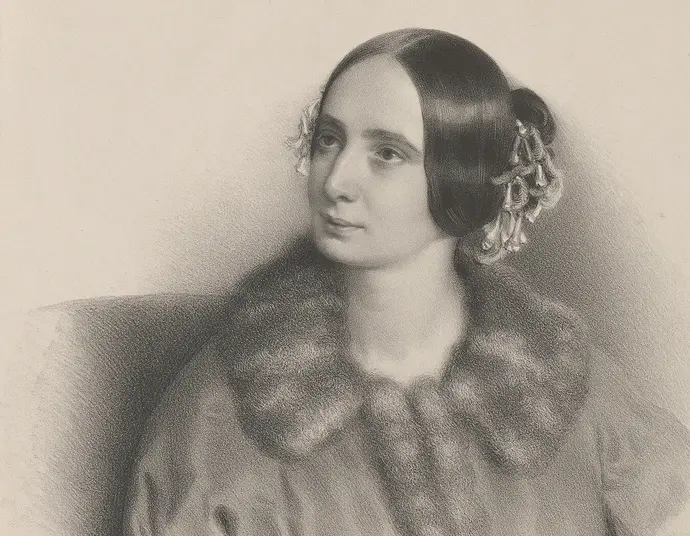August Prinzhofer: Betty Paoli, 1848, Lithografie (Ausschnitt), Wien Museum, Inv.-Nr. W 5127