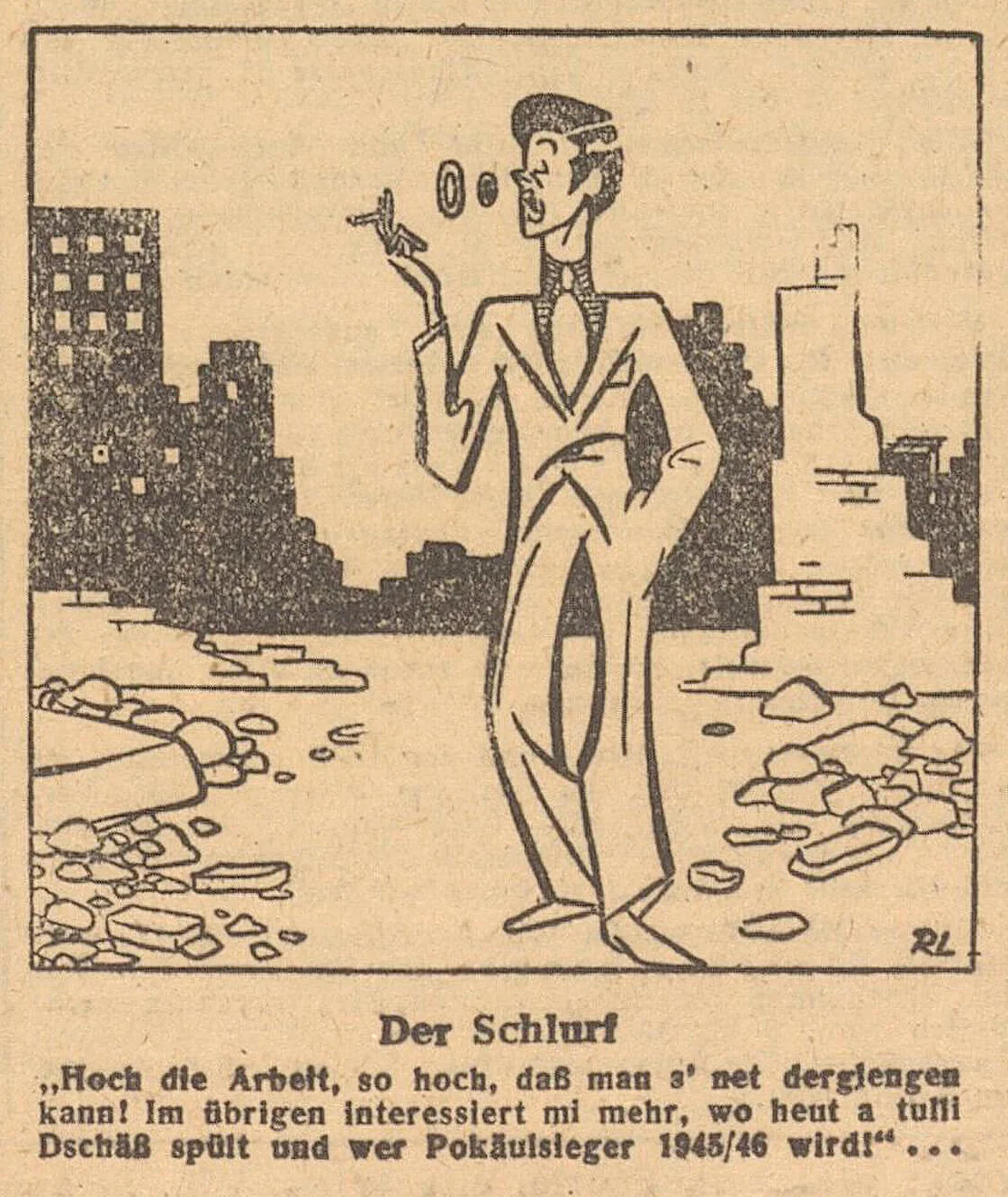 Karikatur aus „Neues Österreich“, 3. August 1945, ANNO/ÖNB  