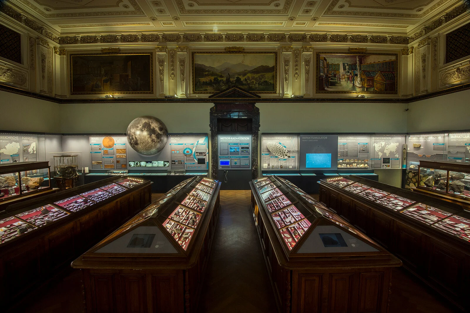 Blick in den Raum mit der Meteoritensammlung im Naturhistorischen Museum, Foto: NHM Wien, Kurt Kracher  
