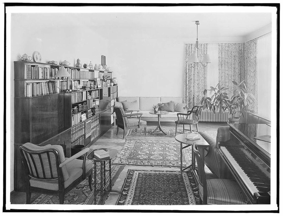 Martin Gerlach jun.: Wohnraum im Haus Hugo und Olga Bunzl, 19., Chimanistraße 18, 1936, Wien Museum 