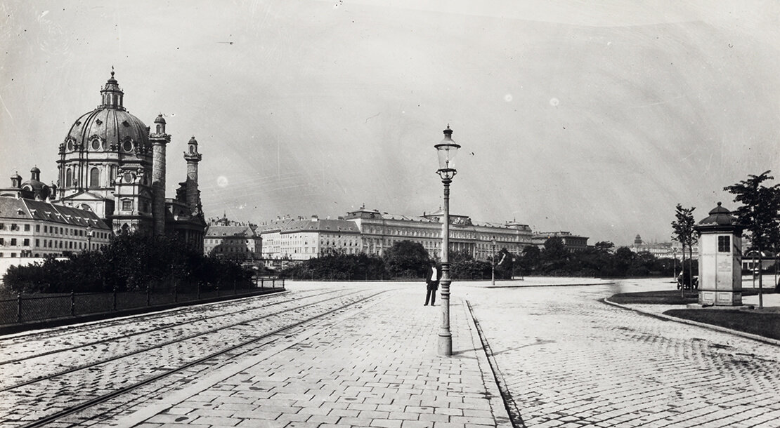 Blick auf den Karlsplatz von der Lothringerstraße, um 1905, Foto: Martin Gerlach jun., Wien Museum, Inv.-Nr. 242.796 