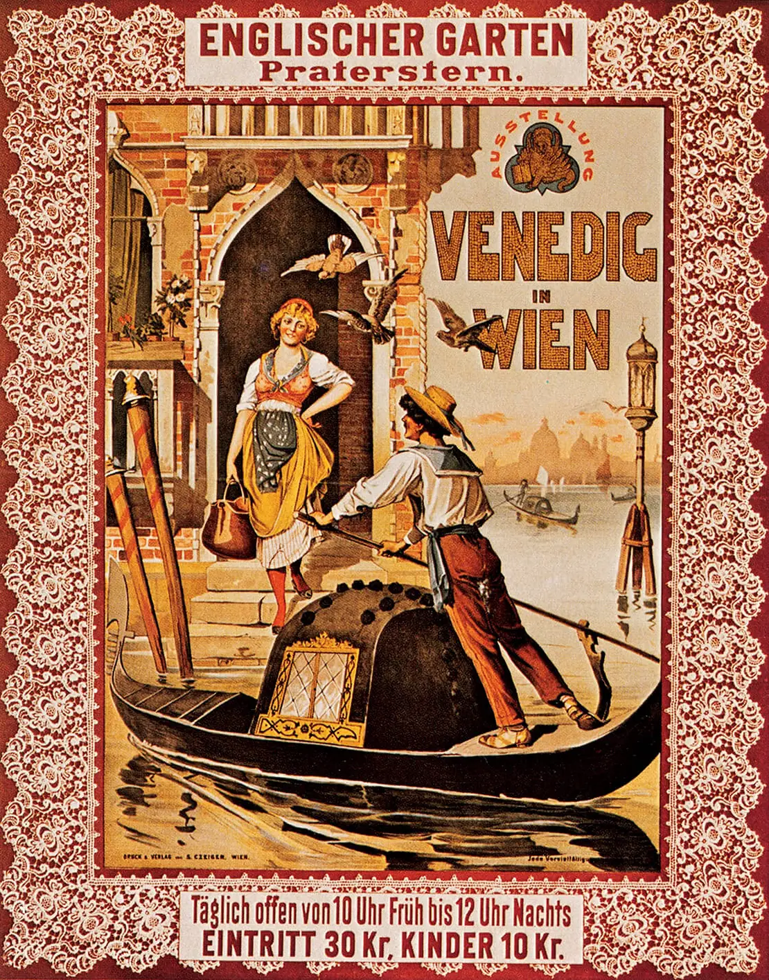 Plakat zu „Venedig in Wien“, um 1895, Austrian Archives/brandstaetter images/picturedesk.com