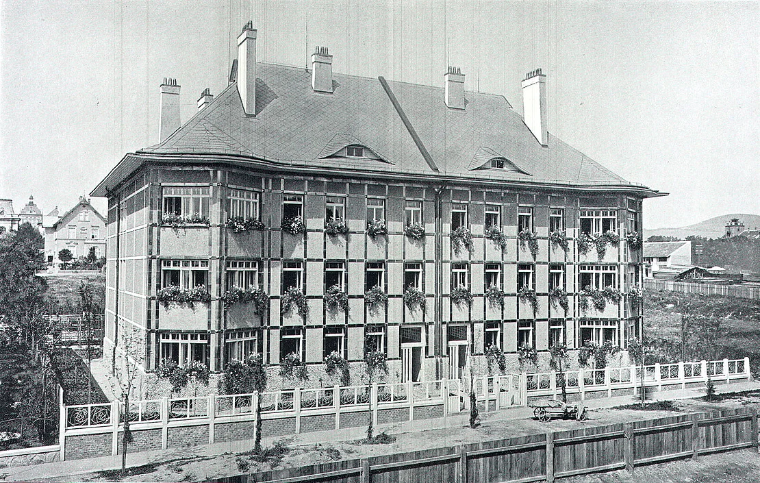 Doppelmiethaus Vegagasse 17 und 19, Abbildung aus: Der Architekt, XIII, 1907, Bildteil. ANNO/ÖNB  