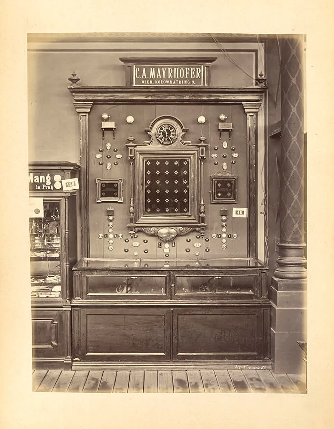 Telegraphen-Apparate von C. A. Mayrhofer bei der Wiener Weltausstellung 1873, Foto: Michael Frankenstein/Wiener Photographen-Association, Wien Museum